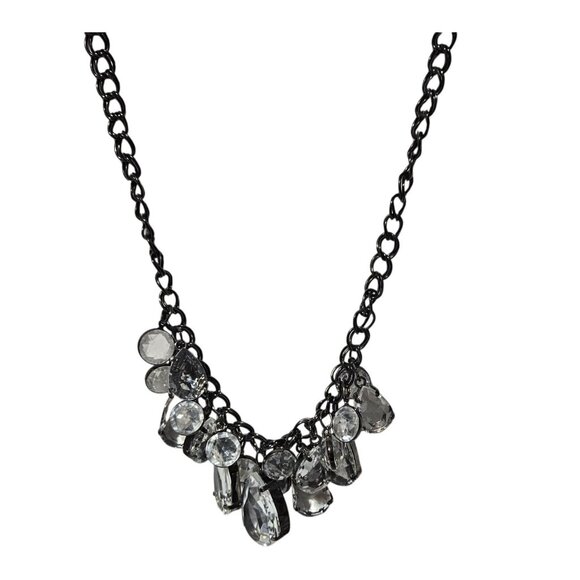 Express Elegant Crystal Statement Necklace Black Chain Fashion Jewelry Women - Picture 1 of 6